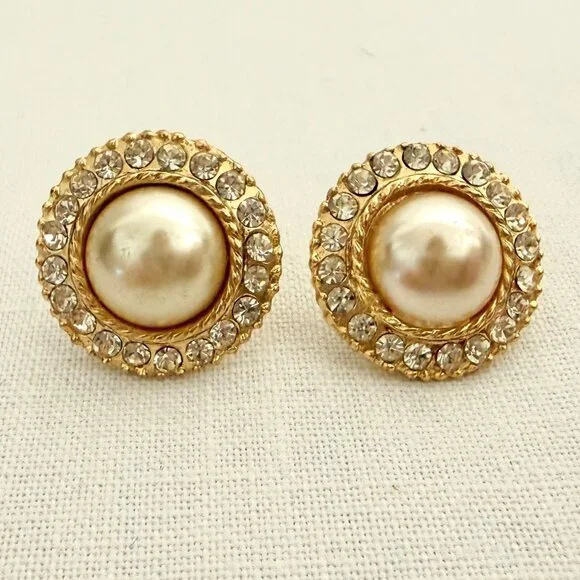 Vintage 1980s Hand Knotted Faux Pearl Necklace Set 14K GF Clasp 30in - Picture 7 of 16